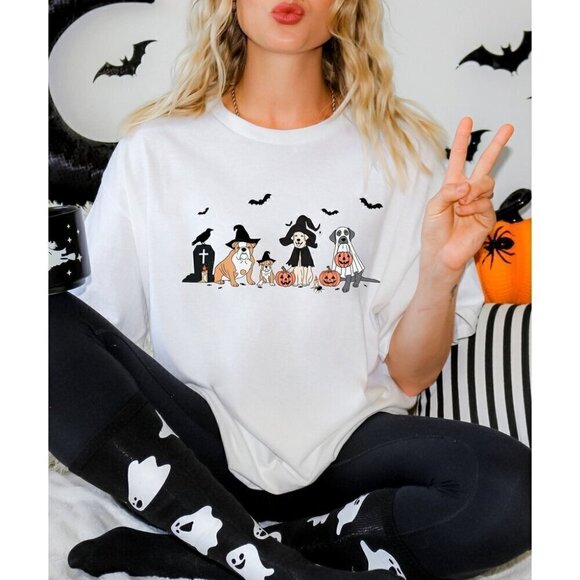 Teresa D Other - Halloween Dog Funny Graphic Parent Outfit Cozy Fall Look Unisex T-Shirt
